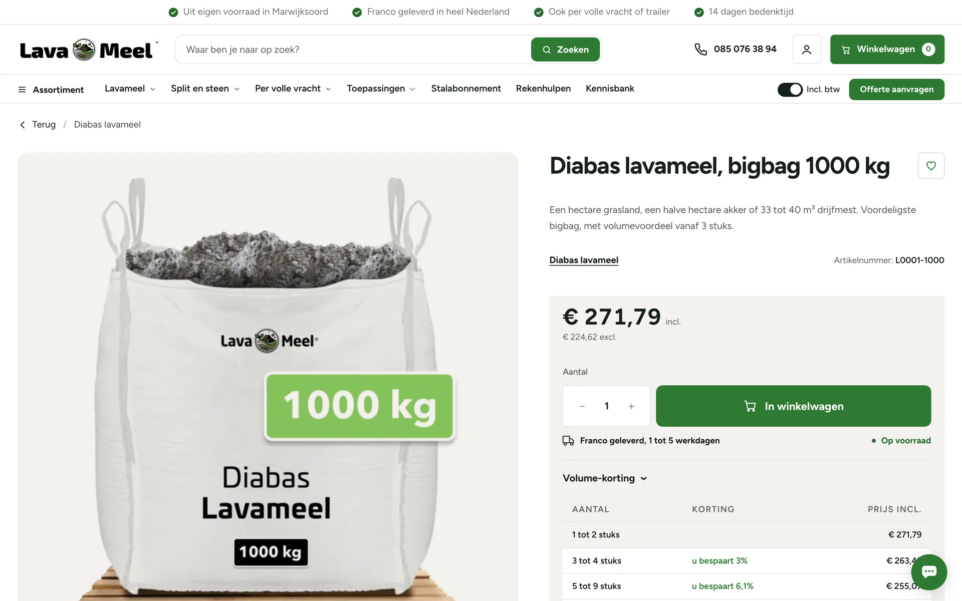 Product met volumekorting