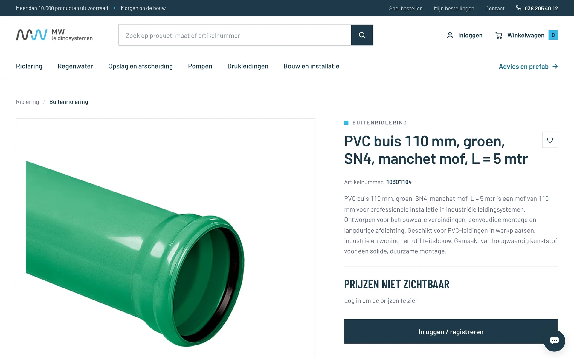 Artikel met klantprijs